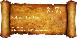 Kubai Tullia névjegykártya